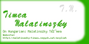 timea malatinszky business card